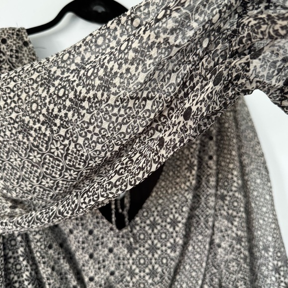 Dex Black & White Boho Maxi Dress – Smocked Waist, V-Neck, XL - Picture 5 of 13